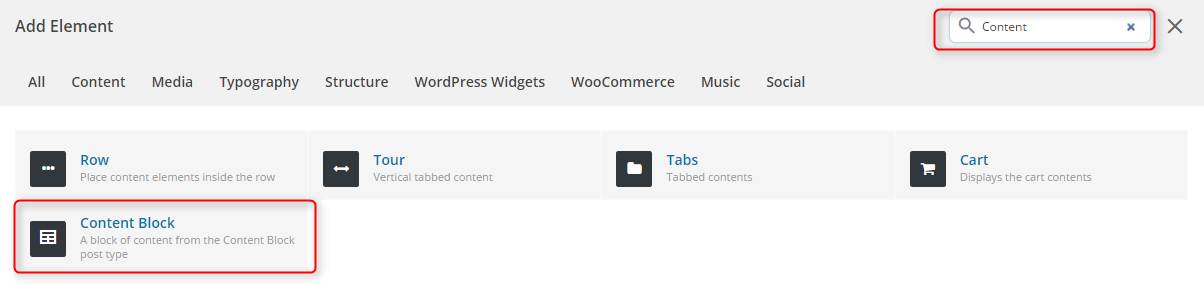 Content Block Element