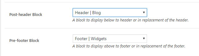 Content Blocks Page Options