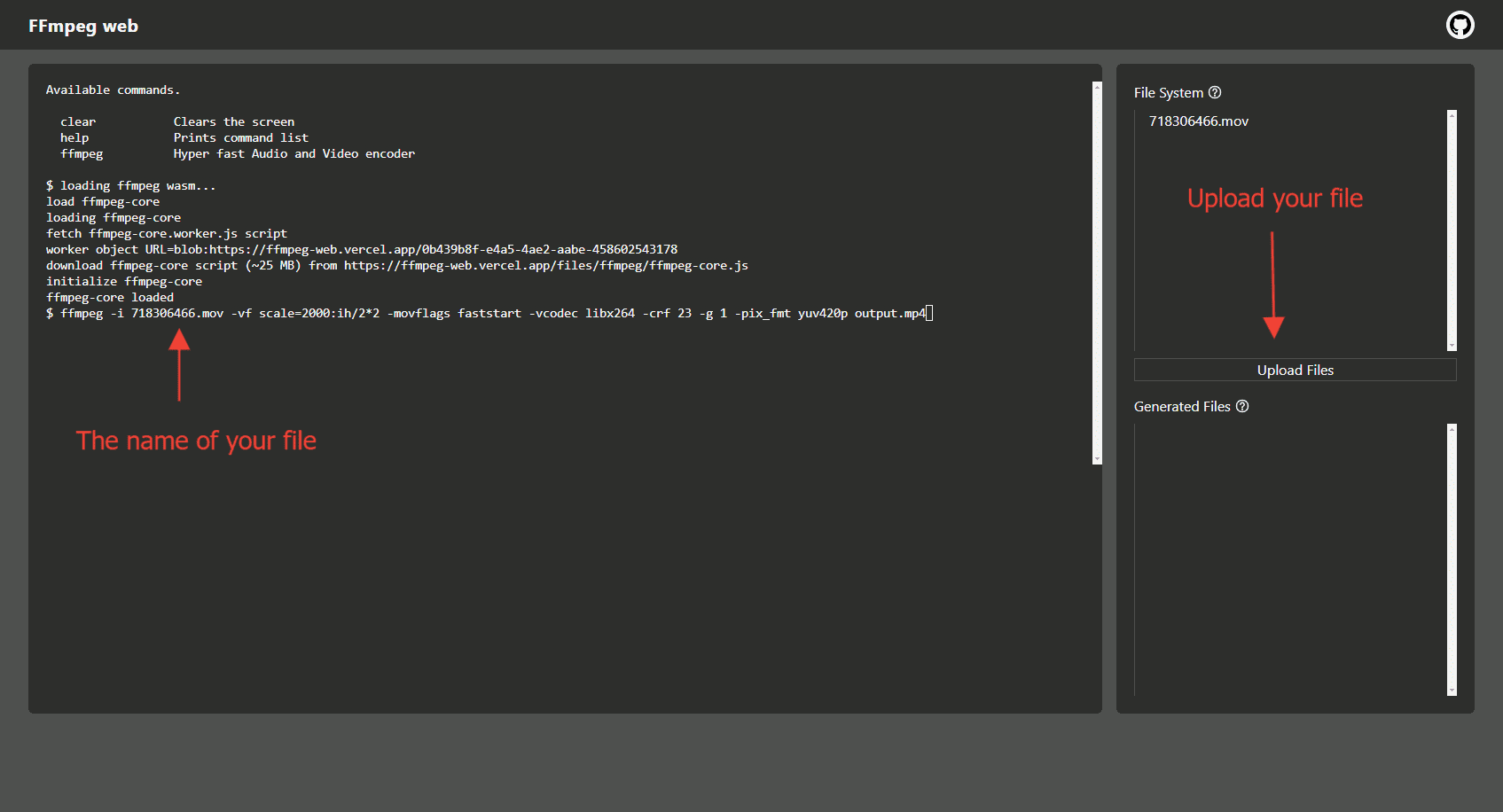 ffmpeg-web command