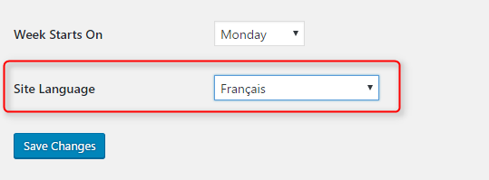 WordPress Language Setting